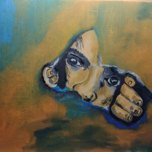 Veiling: Schilderij waar ben ik (60*50 cm olieverf op canvas)